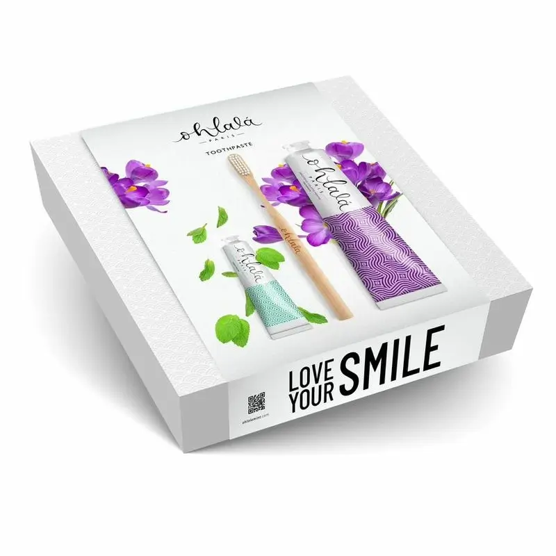 Ohlala 'Cool' Set - VIOLET MINT 75ml/ FRESH MINT 15ml/ BAMBOO TOOTHBRUSH